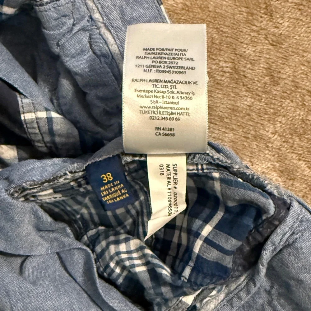 Polo Ralph Lauren Mens Blue Patchwork India Madras Classic Fit 9 Shorts 38